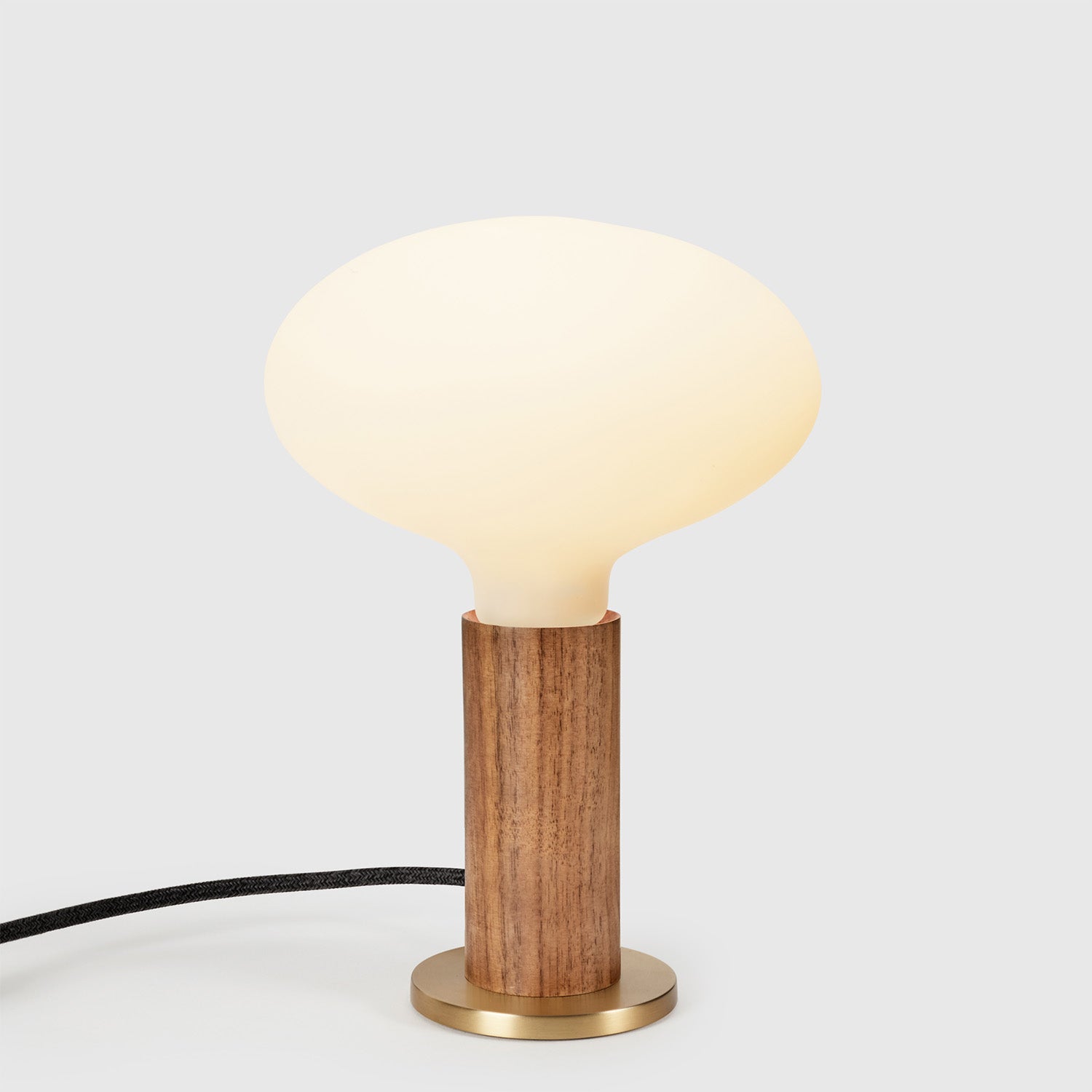 Stylish Walnut Knuckle Table Lamp with Oval Shade - Perfect for Bedroom, Living Room, and Office Decor