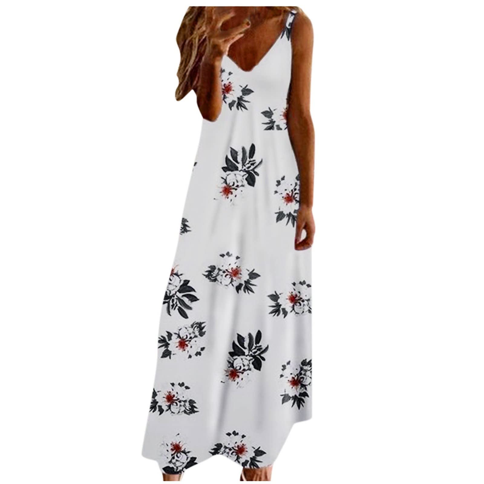 Women's Mini Wrap Dress with Short Sleeves & V-Neck - Floral Summer Maxi Sundress with Pockets for Wedding Guest | Perfect for Beach Vacations, Garden Parties & Casual Outings