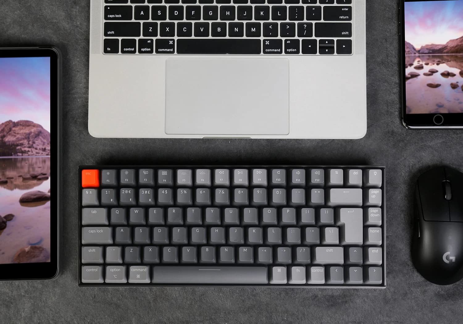 Keychron K2 V2 Wireless Mechanical Keyboard - 84 Key Compact Layout, Bluetooth/USB Wired, White LED Backlit, Gateron Brown Switches, Plastic Frame for Mac & Windows (ISO-UK Layout) - Perfect for Gaming, Office Work & Programming