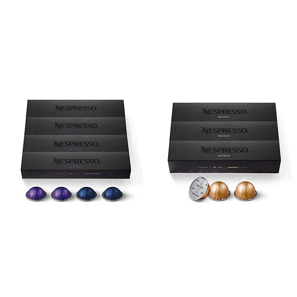 Nespresso VertuoLine Espresso & Melozio Medium Roast Coffee Capsules Variety Pack (70 Count) - Perfect for Home, Office & Gifting - Compatible with Vertuo Coffee Machines