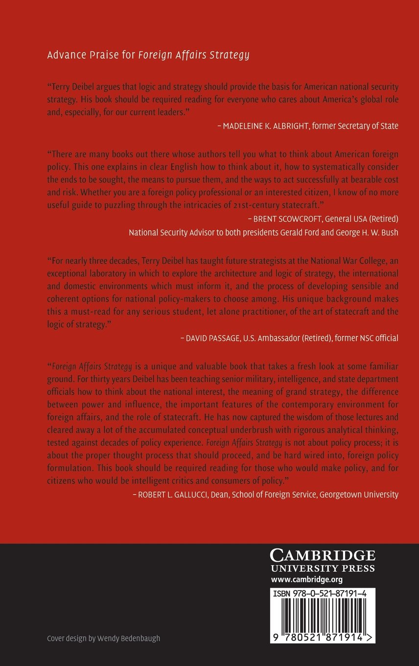 Foreign Affairs Strategy: Logic for American Statecraft - US Diplomatic Policy & International Relations Guide for Government Officials & Students