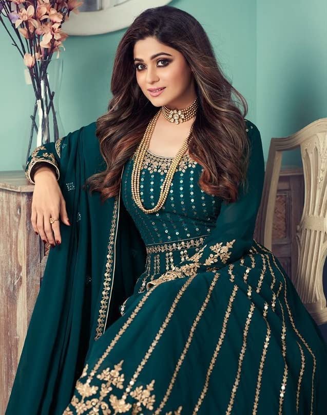 VOVLADI Indian Pakistani Party Wear Wedding Anarkali Gown Suit for Women - Elegant Ethnic Dress for Bridal, Mehndi, Reception & Special Occasions