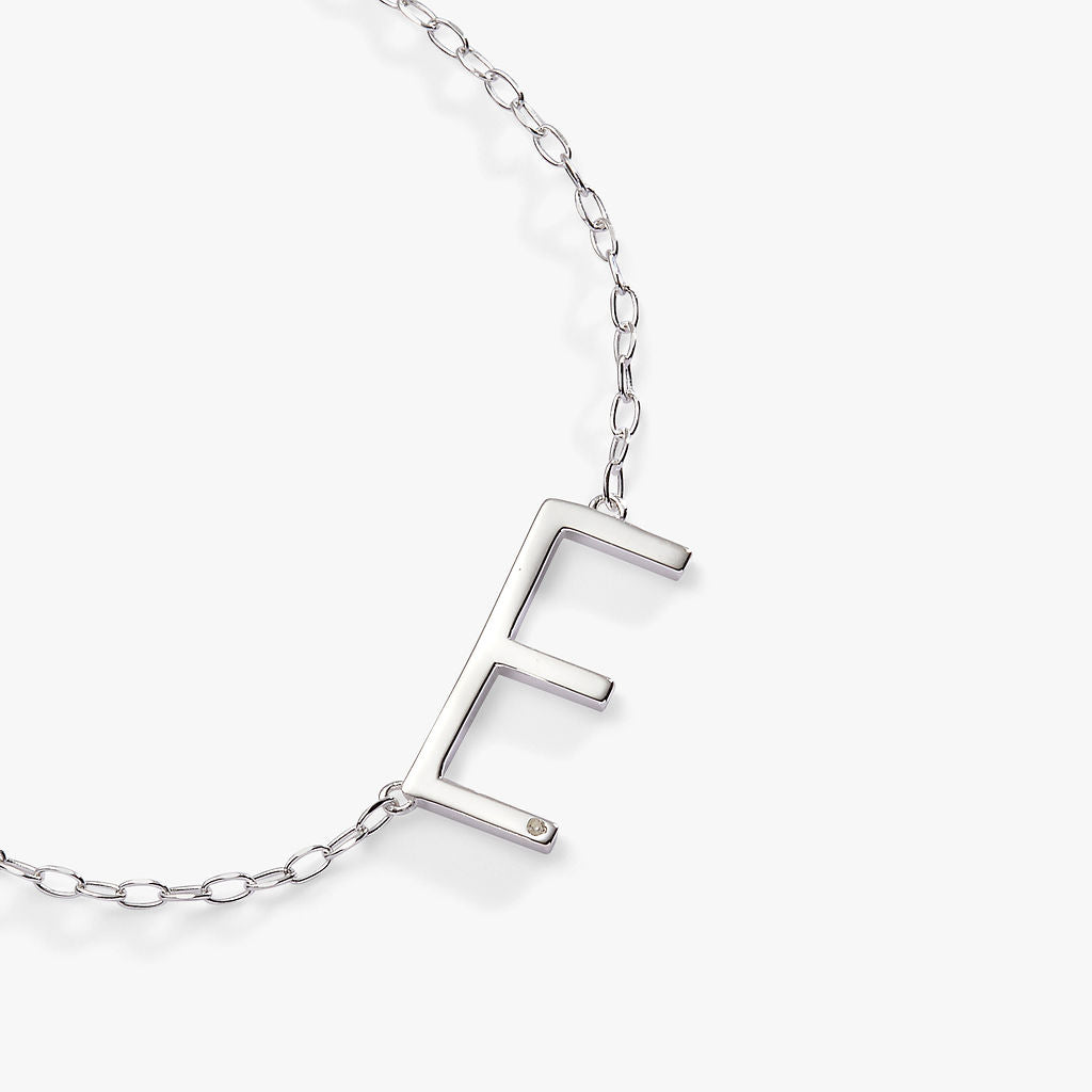 Precious Elongated Initial E Necklace - Elegant Personalized Jewelry for Women, Perfect for Gifts, Anniversaries & Special Occasions