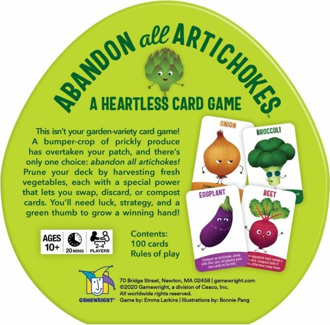 Abandon All Artichokes Card Game - Fun Family Strategy Game for Kids & Adults - Perfect for Game Nights, Parties & Travel Entertainment