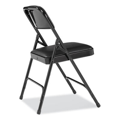 NPS Folding Chairs with Vinyl Seat - Set of 4 Heavy Duty Portable Chairs for Outdoor Events, Camping, Picnics & Home Use