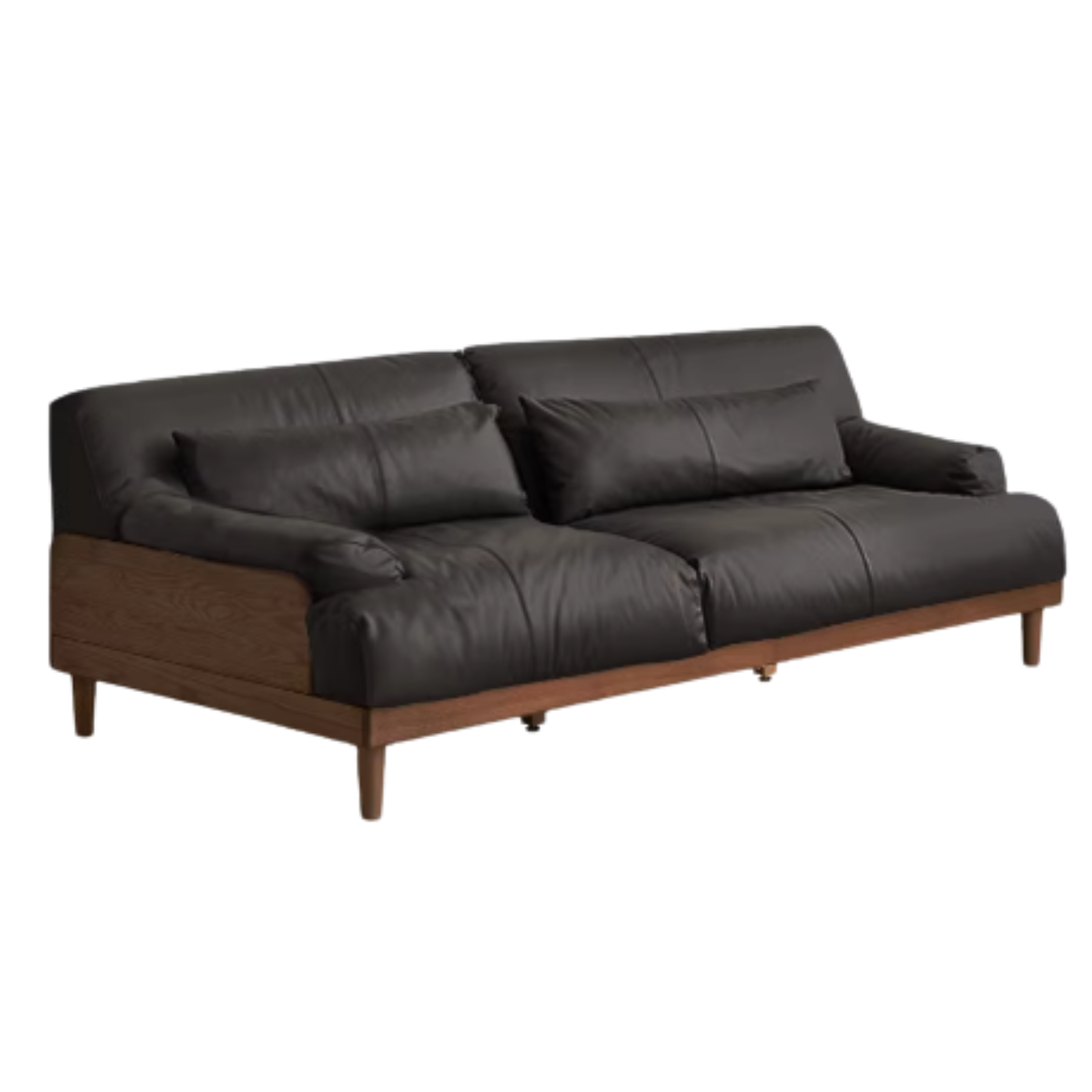 111.8x40.1x29.9 inch/ 284x102x76 cm / Walnut color / Oak Leather black