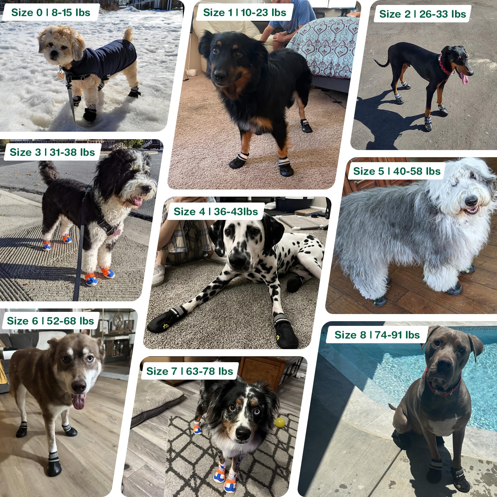 **Small Dog Shoes - Winter Snow & Hot Pavement Puppy Boots - Paw Protectors Size 1 for Outdoor Walks & Hiking**