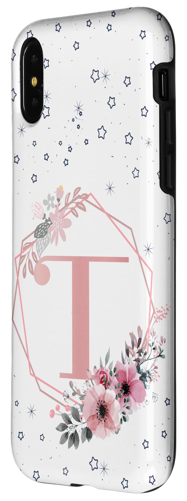 Personalized Monogram iPhone X/XS Phone Case - Elegant Floral Pink Design for Women, Perfect Gift for Birthday, Anniversary & Daily Use