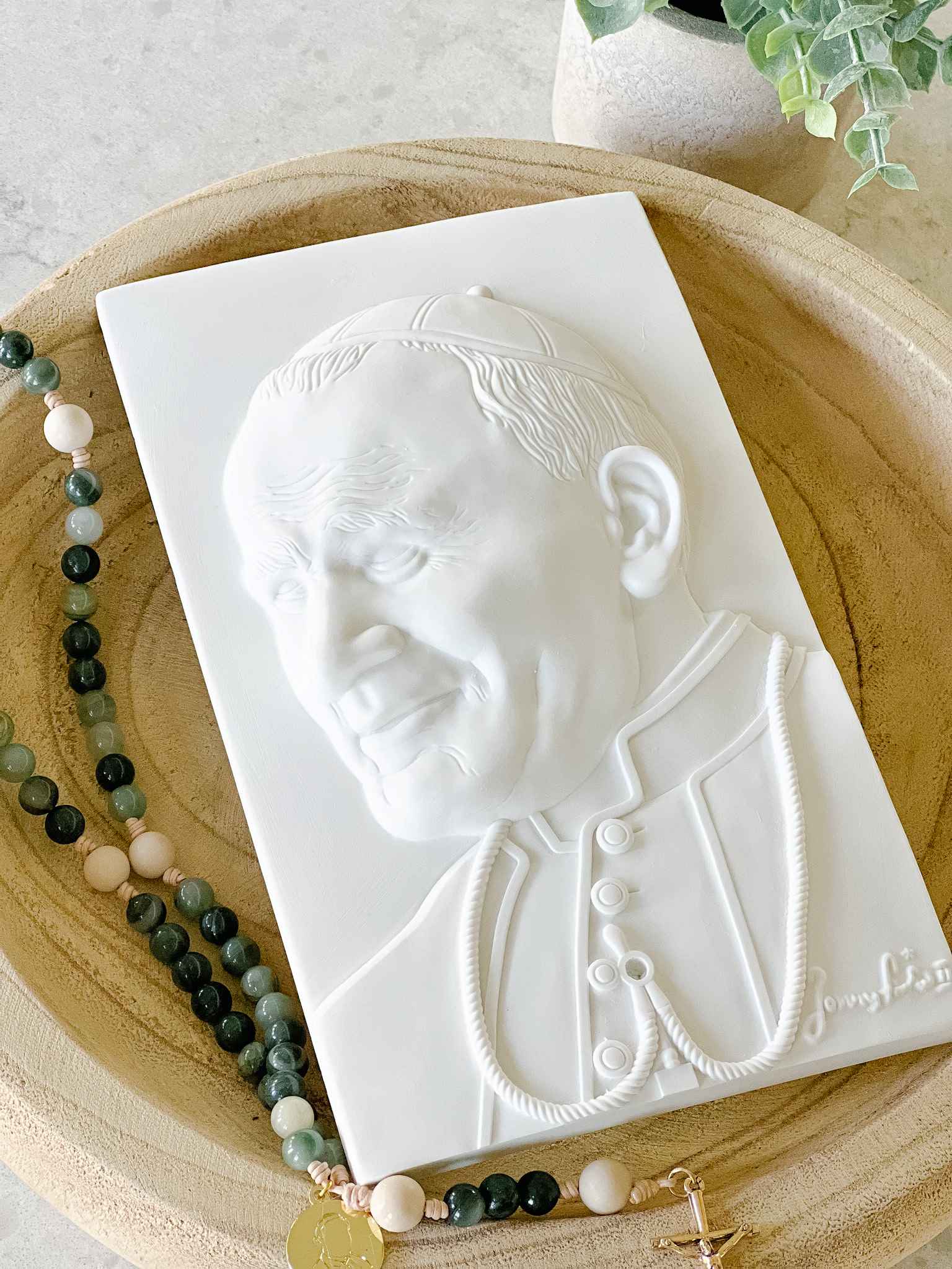 Pope Saint John Paul II Wall Plaque - Religious Home Decor for Catholic Devotion - Perfect for Church, Prayer Room & Gift Giving