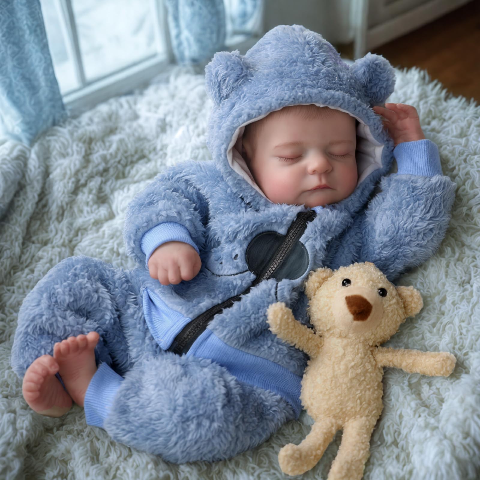 Lifelike Reborn Baby Doll Noah - 20 Inch Realistic Newborn Baby Boy Doll with Soft Body & Poseable Limbs - Includes Feeding Kit & Gift Box - Perfect for Kids 3+ (Great for Role Play, Gift Giving & Emotional Comfort)
