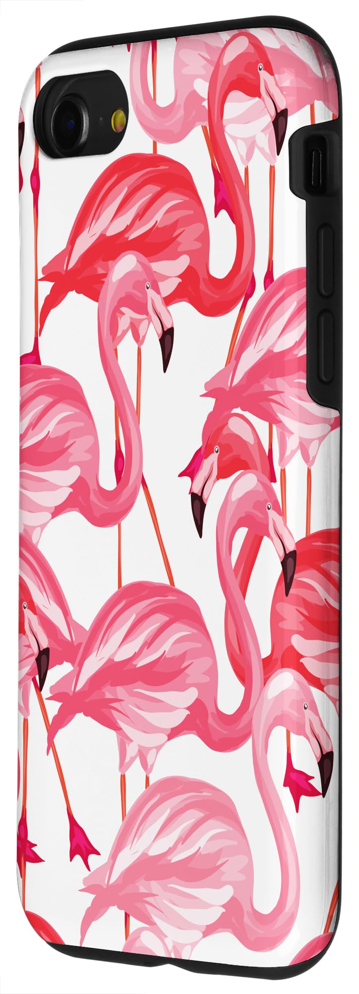 Flamingo Pattern White iPhone SE (2020) / 7 / 8 Phone Case - Slim Protective Cover for Everyday Use, Work & Travel