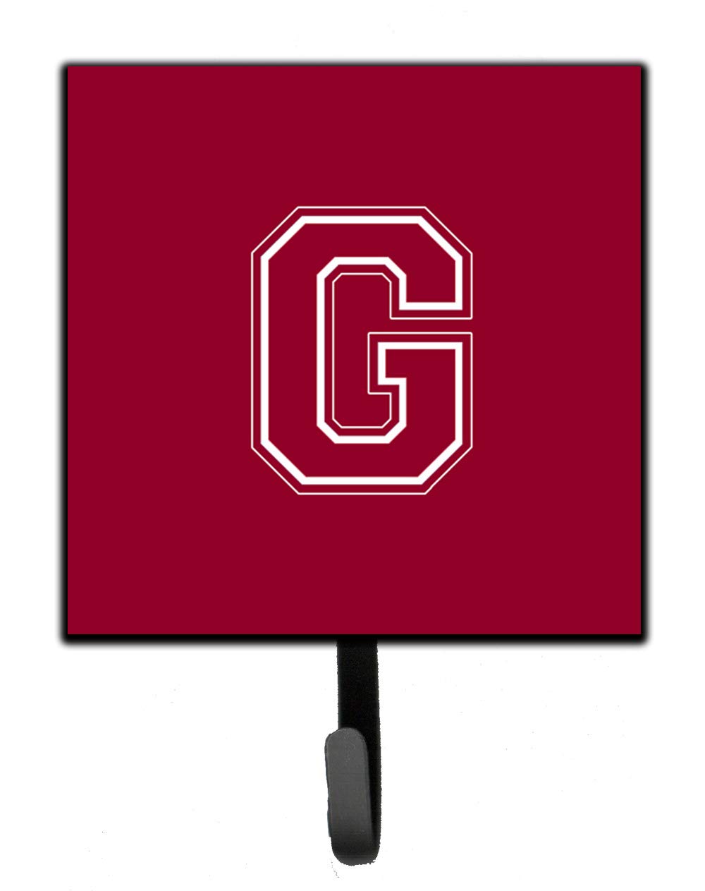 Caroline's Treasures CJ1032-GSH4 Letter G Monogram Wall Hook - Maroon & White Key Holder, Coat Rack, Towel Hanger for Entryway, Kitchen, Bathroom Organization