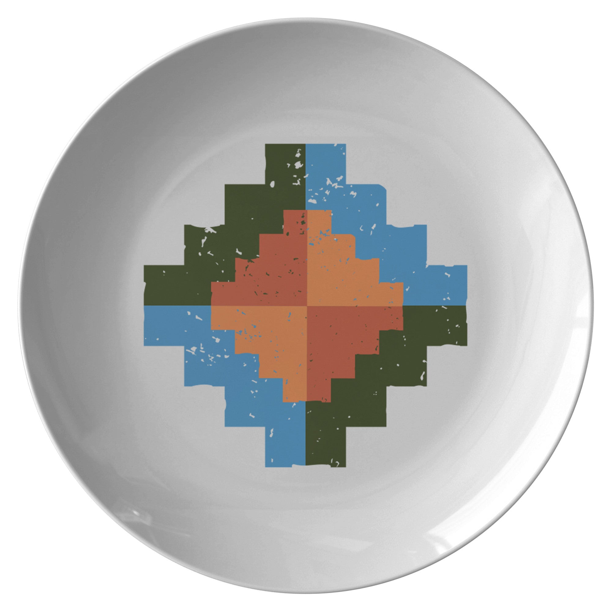 Colorful Southwestern Splatter Plastic Dinner Plates - 10 Inch Melamine Plates for Outdoor Picnics, BBQs, and Casual Dining - Durable and Stylish Party Tableware