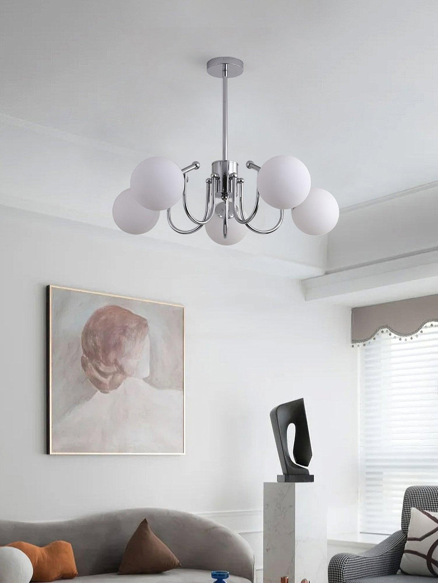 Elegant Bianca Crystal Chandelier - Modern Ceiling Light Fixture for Dining Room, Bedroom & Living Room Decor | Energy Efficient LED Lighting | Easy Installation