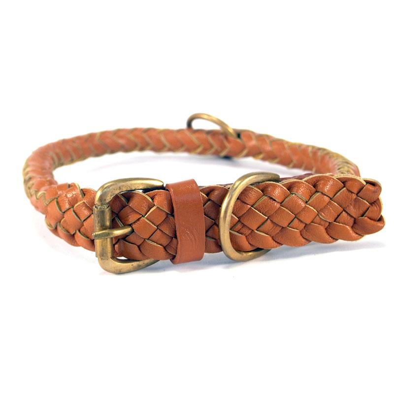 GEORGIE PAWS Tonto Dog Collar - Adjustable Tan Leather Pet Collar for Small & Medium Dogs - Perfect for Daily Walks, Training & Outdoor Adventures
