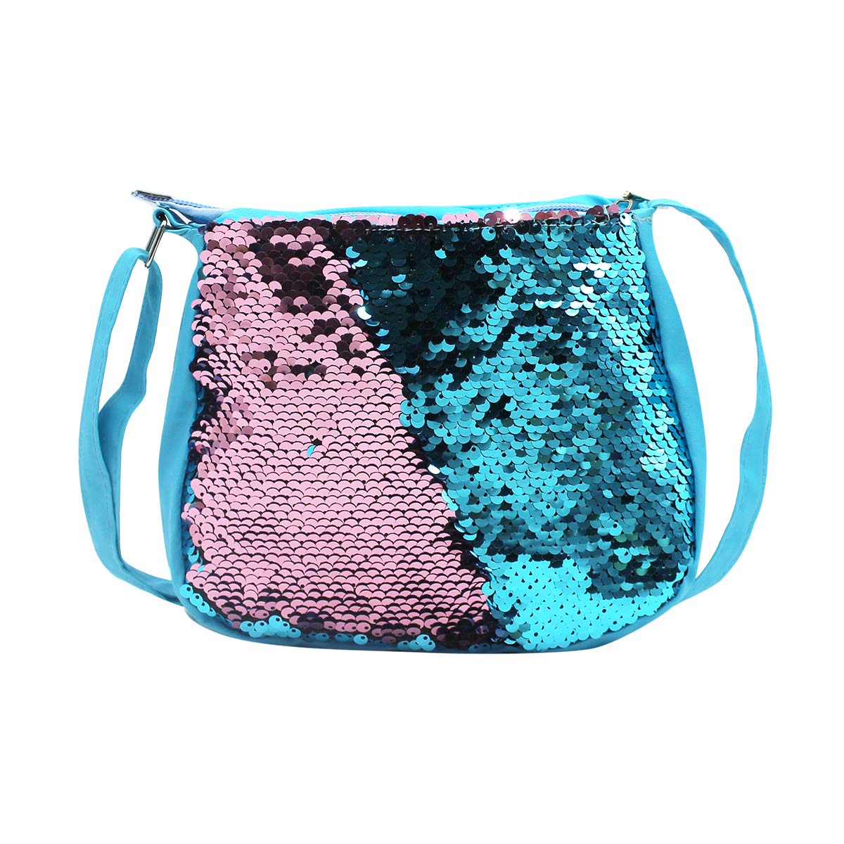 Orityle Kids Girls Crossbody Purse - Bling Glitter Flip Sequin Small Handbag with Zipper, Cute Shoulder Bag for School, Party, and Daily Use