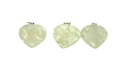 Genuine Crystal Quartz Reiki Master Heart Pendant Necklace Set - Flat Healing Stone for Positive Energy, Love & Spiritual Growth | Perfect for Meditation, Yoga & Energy Healing Sessions