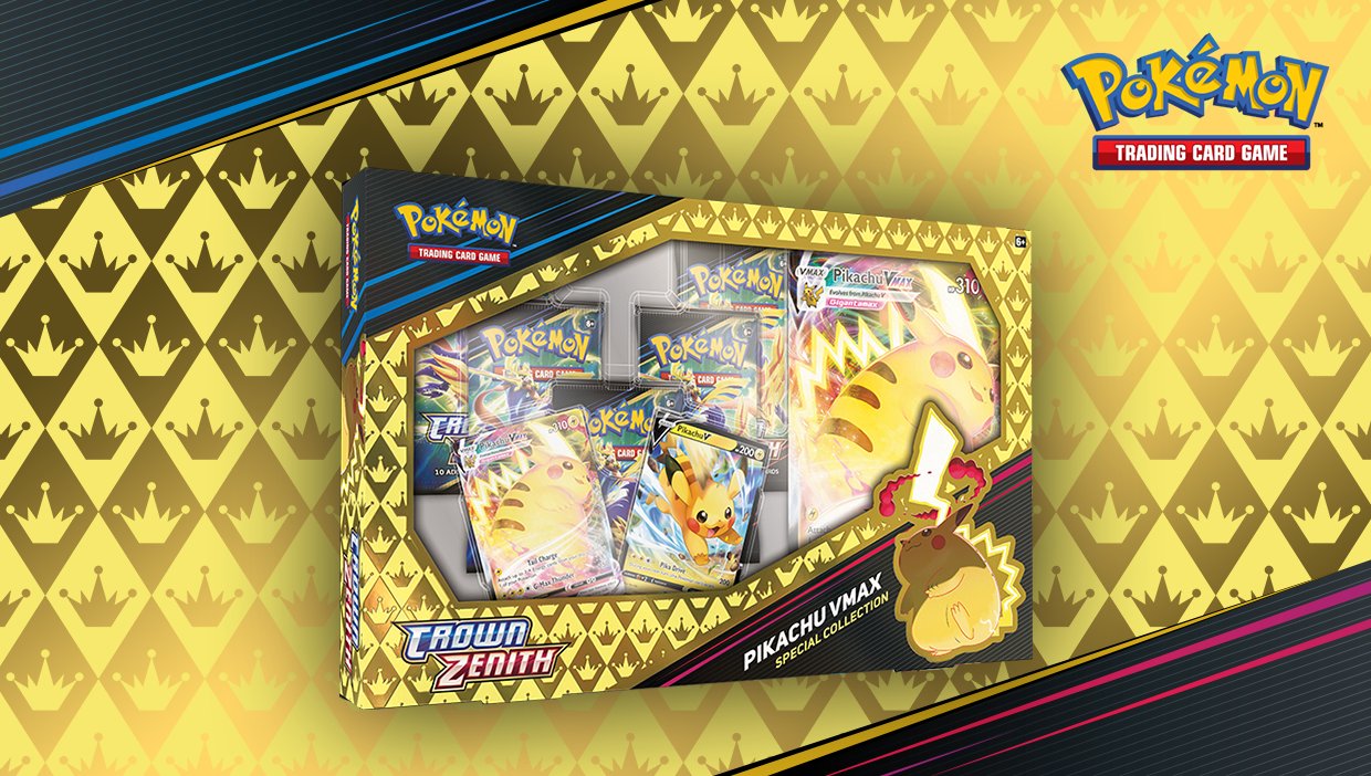 Pokemon TCG: Crown Zenith Special Collection Booster Packs Box (Pikachu VMAX) - Rare Cards for Collectors & Players | Perfect for Trading, Battling & Display
