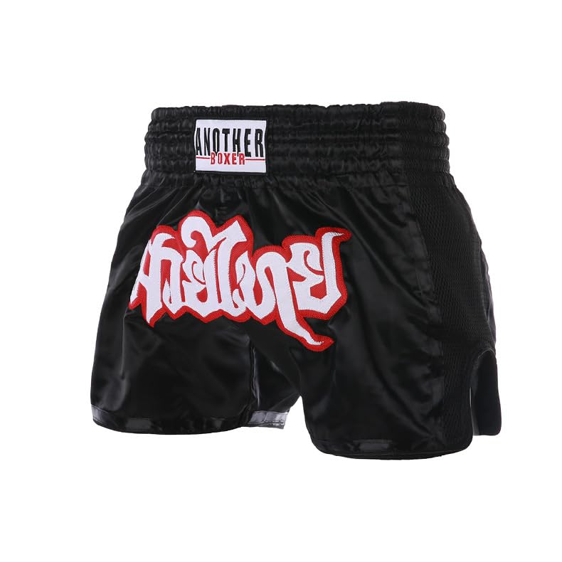 OYSTERBOY Classic Muay Thai Shorts for Men & Women - Boxing, Kickboxing, MMA, BJJ Fight Shorts - Breathable Training Workout Trunks for Martial Arts & Fitness (Black #127, Size S) - Perfect for Gym, Sparring & Competition