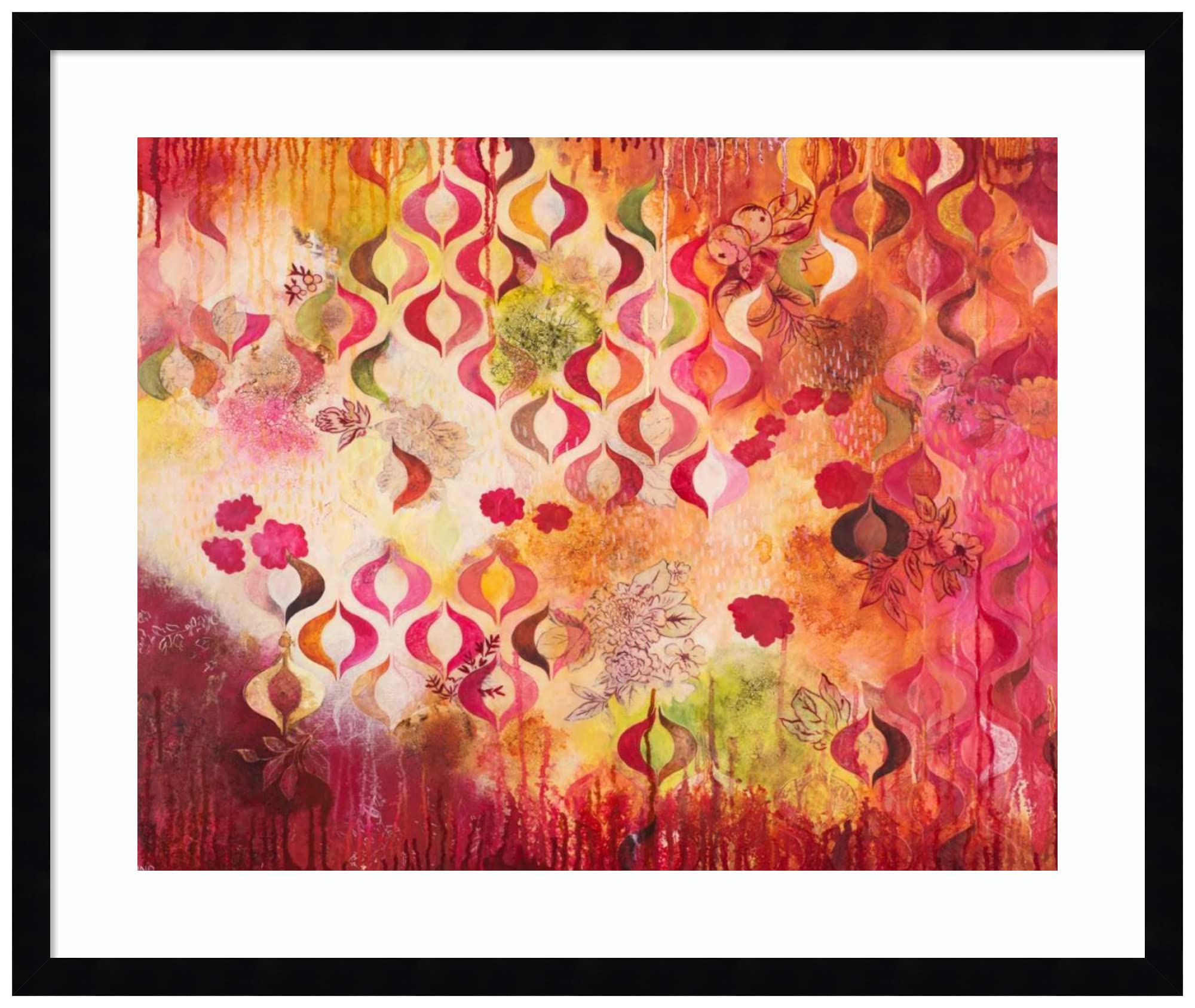 Heather Noel Robinson 'This Kind of Romance' Wood Framed Wall Art Print - 25x21 Inches, Svelte Noir Black Frame - Perfect for Living Room, Bedroom & Office Decor
