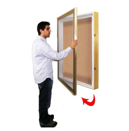 Premium Metal Framed Large Shadow Box Swing Frames with Cork Board - 4 Inch Deep Interior Cabinet - 25+ Standard & Custom Sizes - Perfect for Home Office, Gallery Wall, or Memorabilia Display