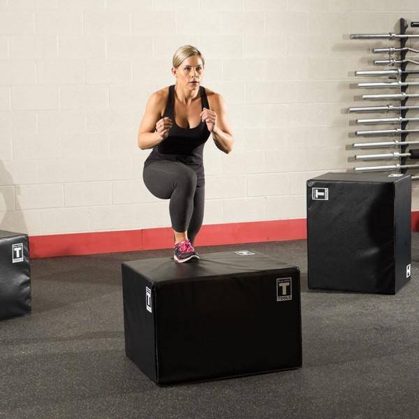 Body Solid BSTSPBOX 3-Way Soft Plyo Box - Adjustable Height Exercise Equipment for CrossFit, Home Gym & Functional Training