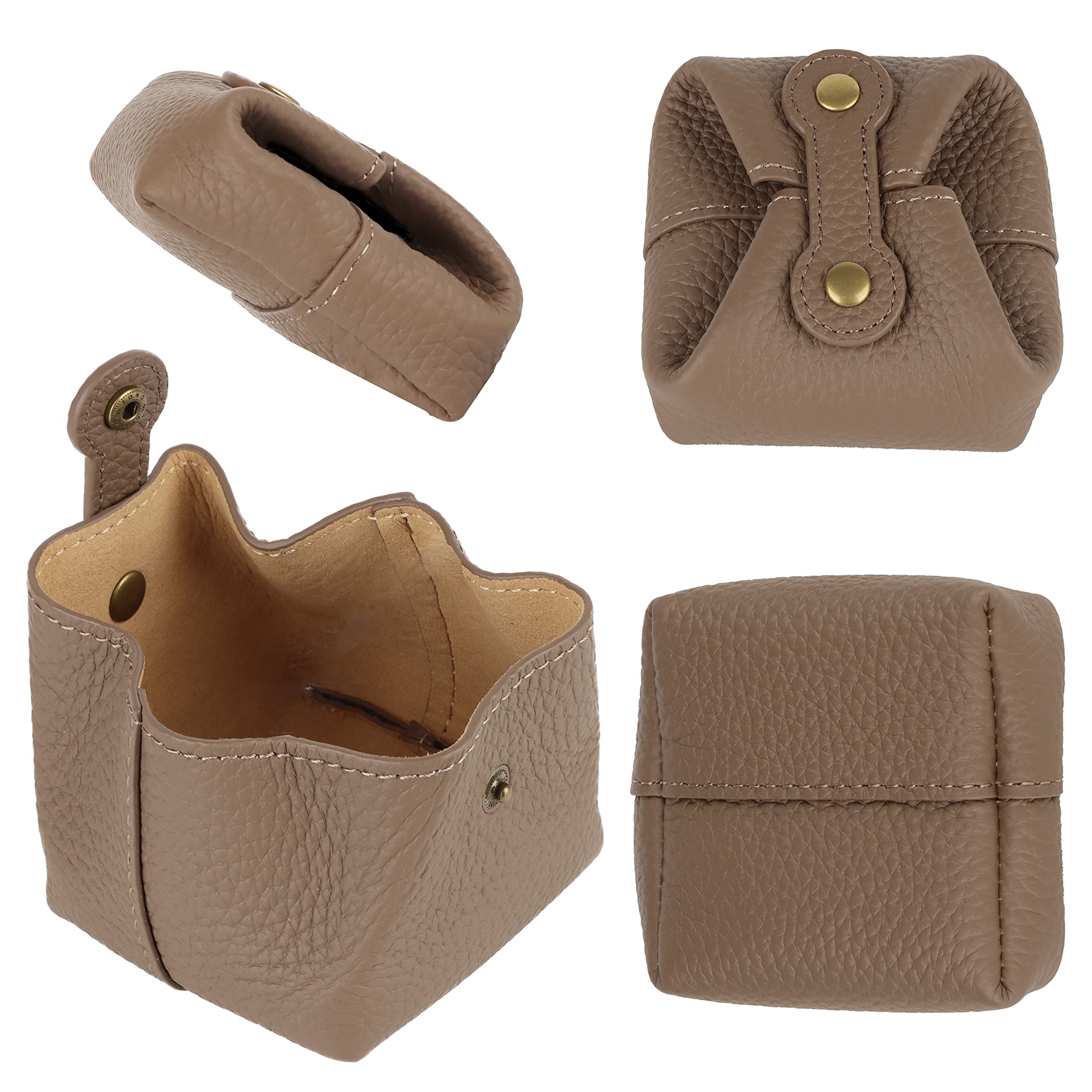Durable Coin Earphone Carrying Case & Wallet Organizer for Men Women - Portable Keychain Holder for Keys, Earbuds, Credit Cards - Perfect for Travel, Gym & Everyday Use (Khaki)