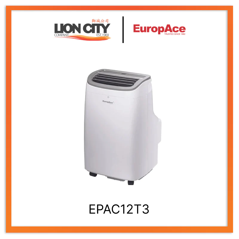 EuropAce Epac12T3 12,000 BTU Portable Air Conditioner - Compact Cooling for Bedrooms, Offices & Small Spaces