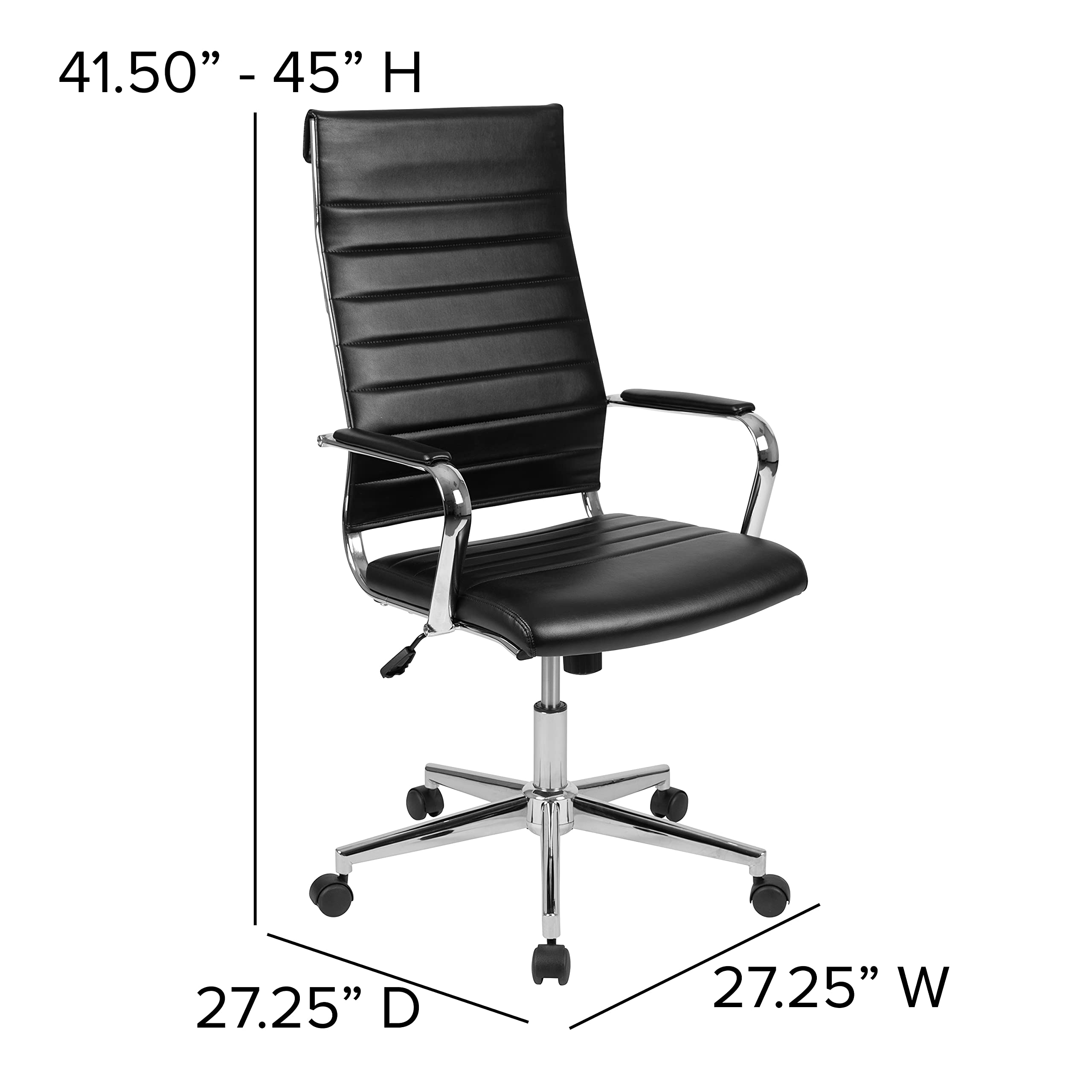Premium High Back Black LeatherSoft Executive Swivel Office Chair - Ergonomic Desk Chair for Home & Business Use - Perfect for Long Work Hours, Video Conferences & Gaming Setup