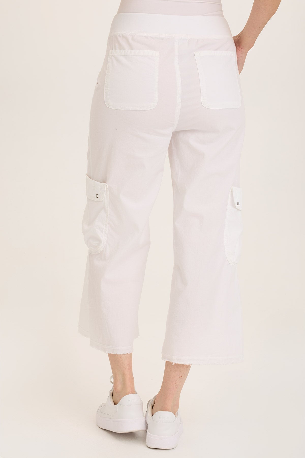 Femke Stretch Poplin Cargo Crop Pants for Women - Comfortable High Waist Utility Pants for Casual Wear, Hiking & Outdoor Activities