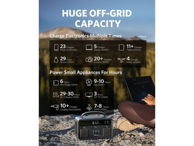 Anker 533 Portable Power Station 389Wh/300W - Solar Generator for Camping, RV, Emergencies & Outdoor Adventures - Compact & Lightweight Backup Battery with Pure Sine Wave Inverter