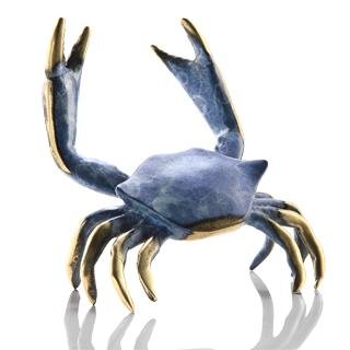 SPI Home Brass Chesapeake Bay Maryland Crab Figurine - Handcrafted Decorative Collectible for Coastal Home Decor, Beach House Accents & Chesapeake Bay Memorabilia