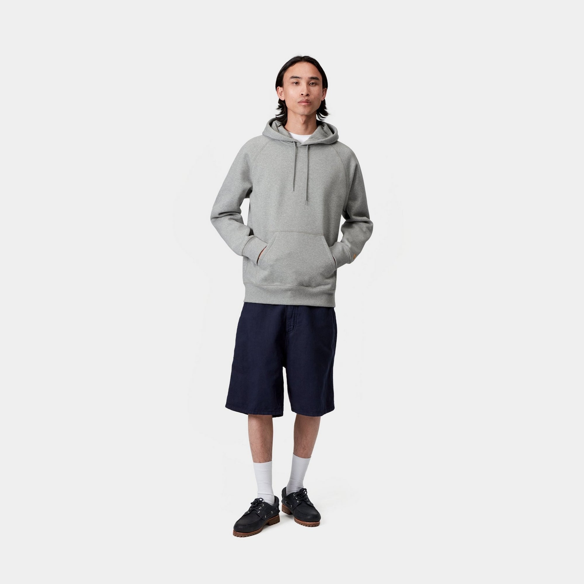 Men's Hooded Chase Sweatshirt - Soft Cotton Pullover with Kangaroo Pocket | Grey Heather | Casual Streetwear for Everyday Comfort & Outdoor Activities