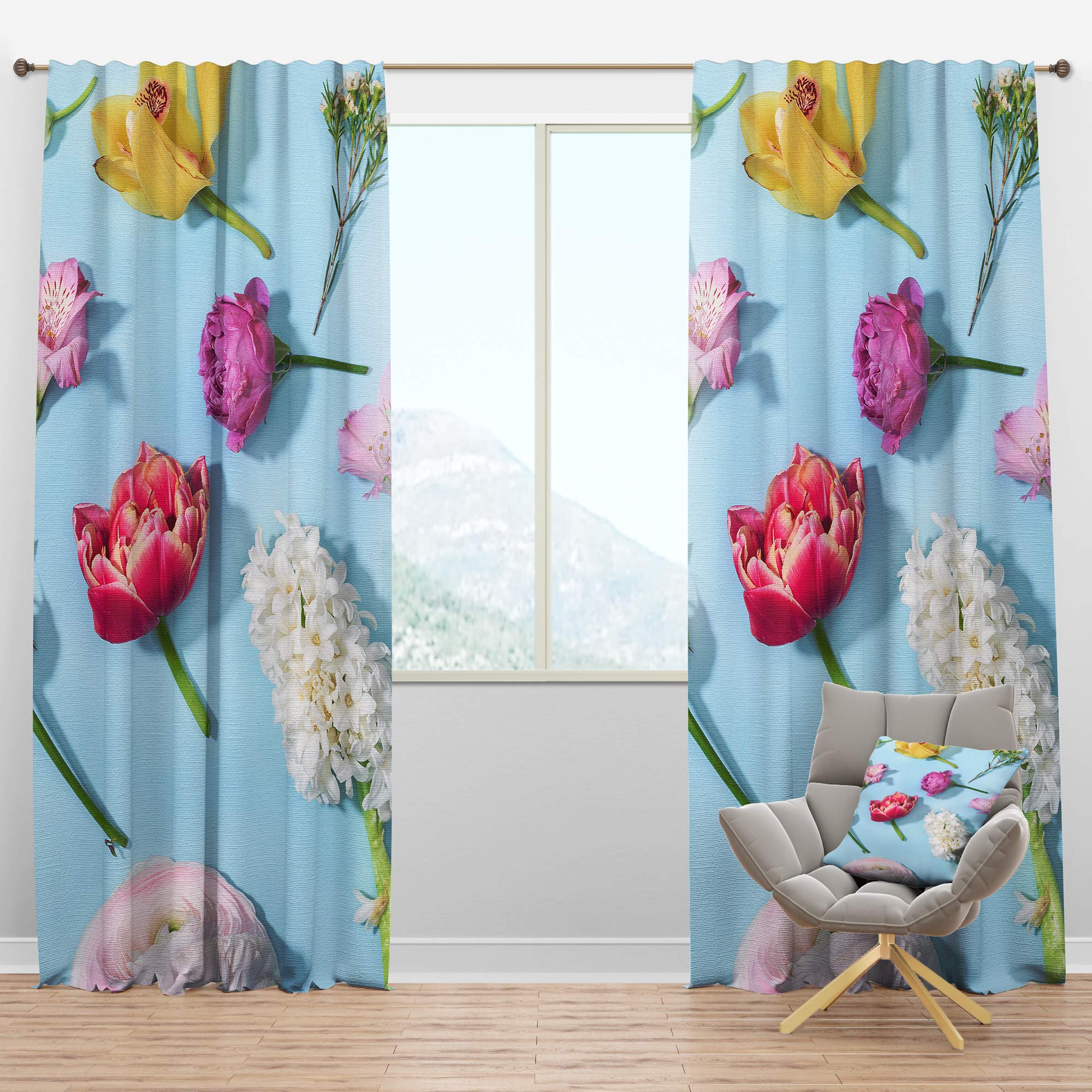 DesignQ Blackout Curtains - Thermal Insulated Floral Window Drapes for Bedroom & Living Room | 52x84 Single Panel | Noise Reducing & Energy Saving | Perfect for Home Decor, Privacy & Light Control