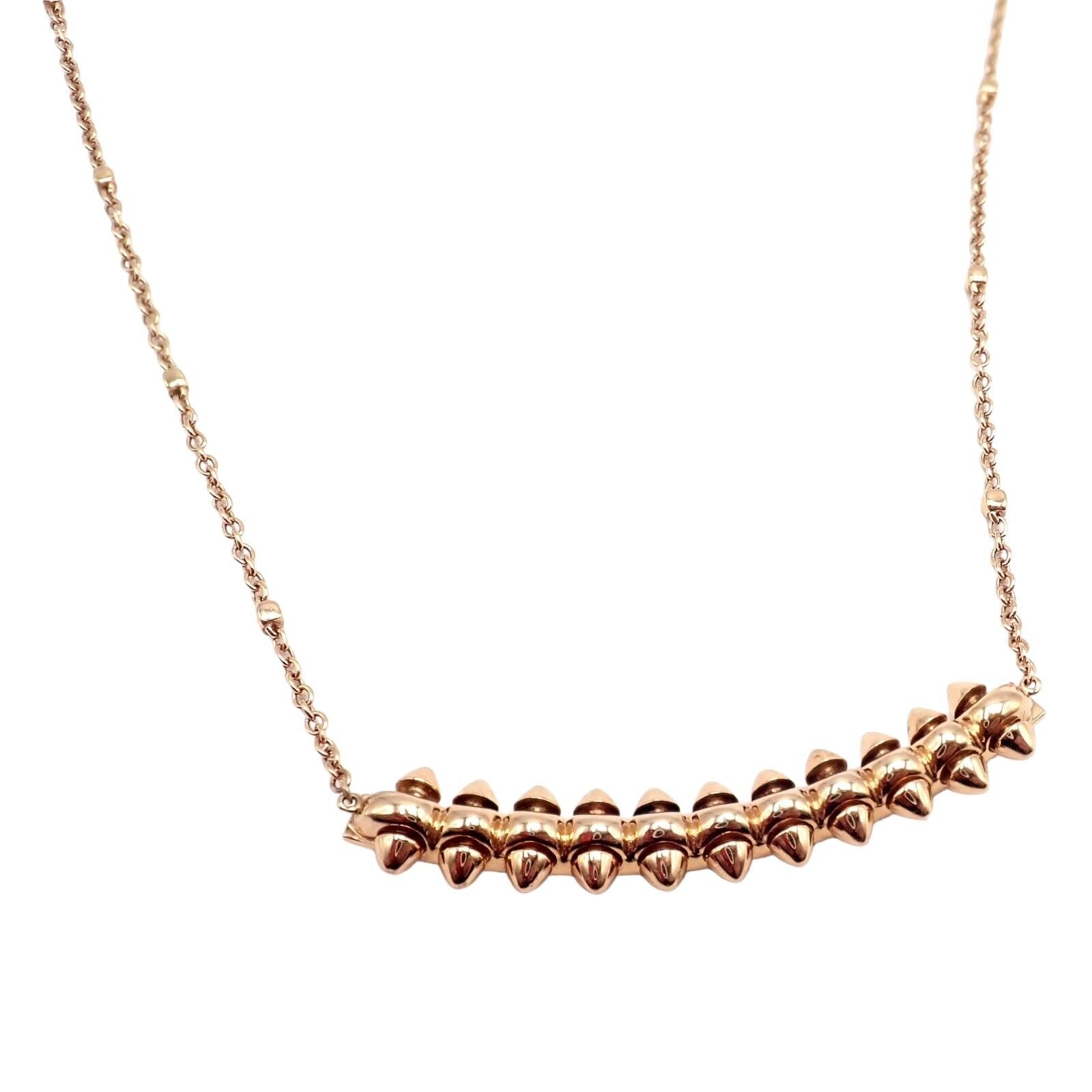 Authentic Clash De Cartier 18k Rose Gold Large Necklace for Women - Luxury Statement Jewelry for Parties, Weddings & Special Occasions