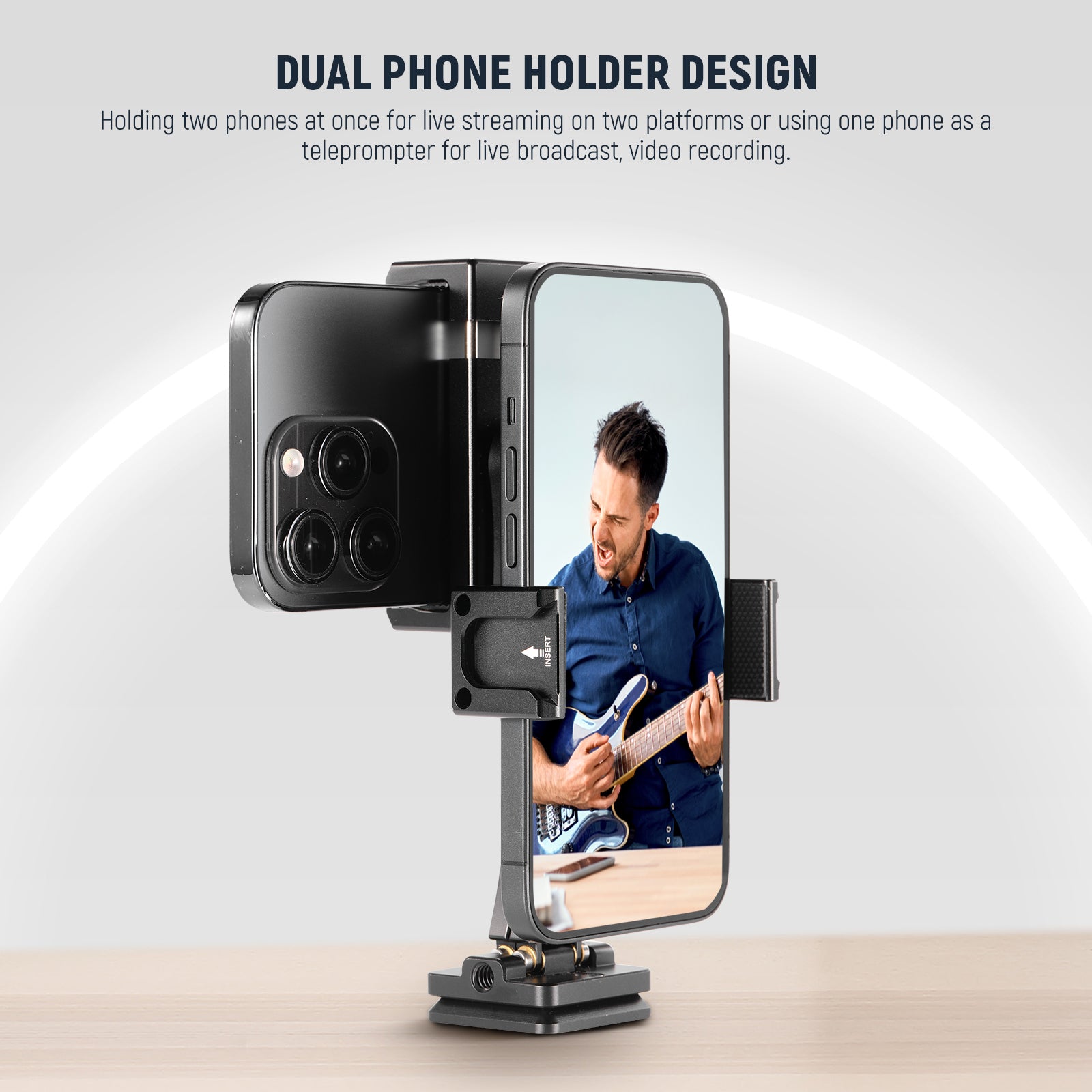 NEEWER SP 08 Metal Phone Tripod Mount Adapter - Universal Smartphone Holder for DSLR Camera Tripods - Perfect for Vlogging, Photography & Video Shooting