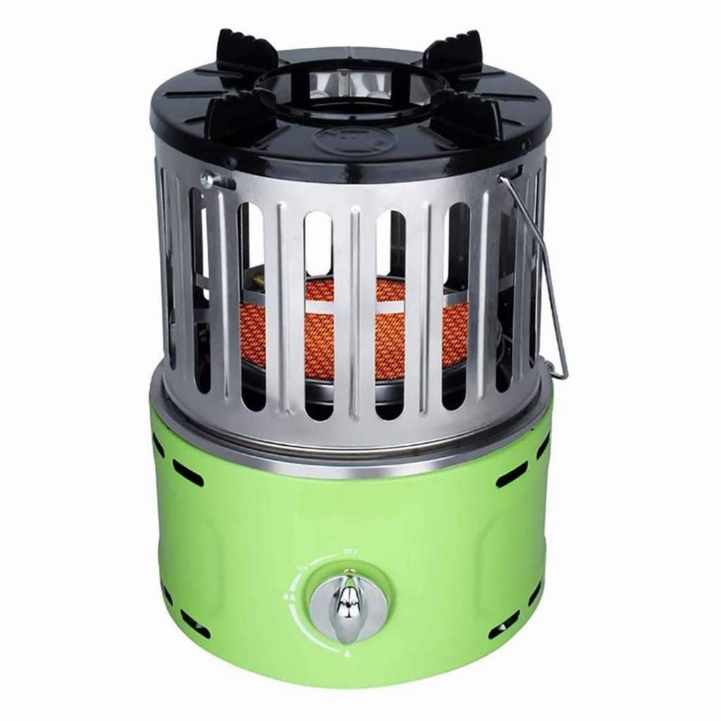 Outdoor Gas Heater & Ceramic Cooking Stove - Portable Patio Heater for Camping, Picnic, Ice Fishing, Garden - Indoor & Outdoor Use - Black