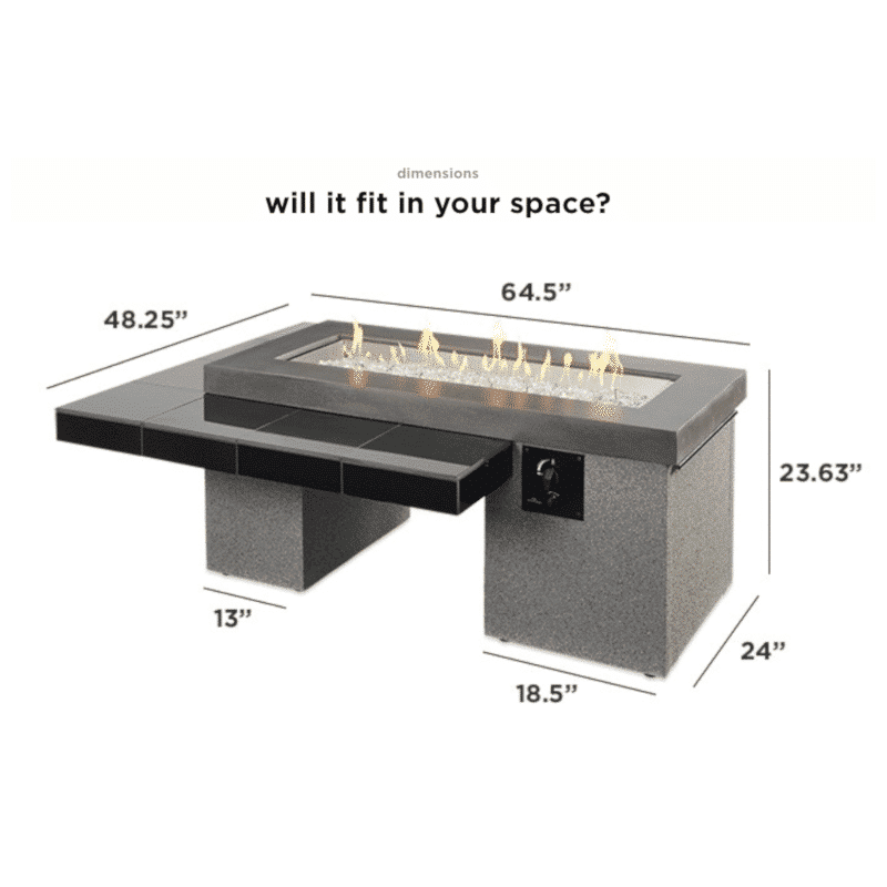 Outdoor GreatRoom Company Uptown Iroko Gas Fire Pit Table - 42 Inch Natural Gas Fire Pit with Weather-Resistant Design for Patio, Backyard & Outdoor Living Spaces