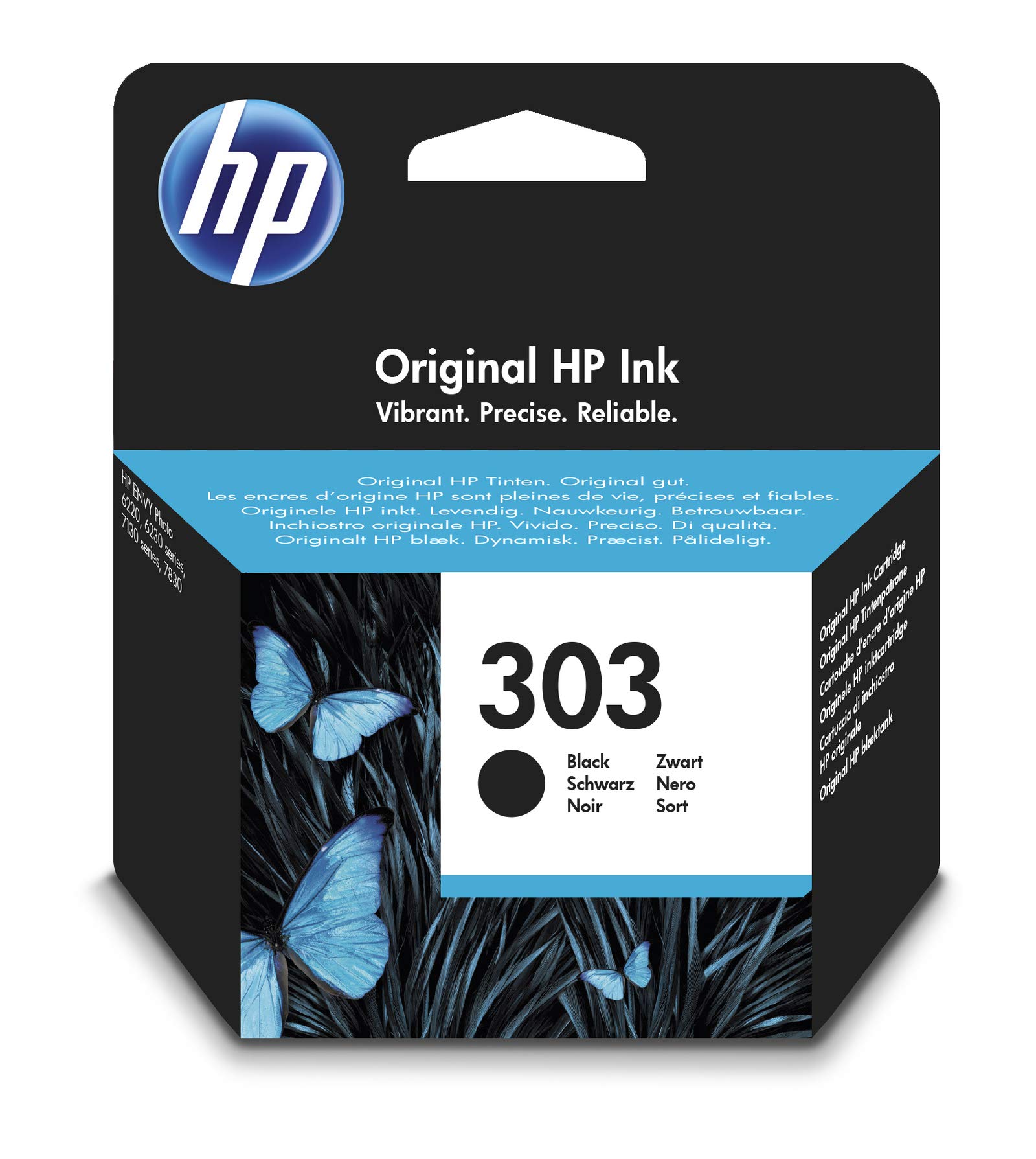 Original HP 303 Black Ink Cartridge - Compatible with HP Envy Photo 7830 Printer | High-Quality Printing for Home Office, School Projects & Photo Printing