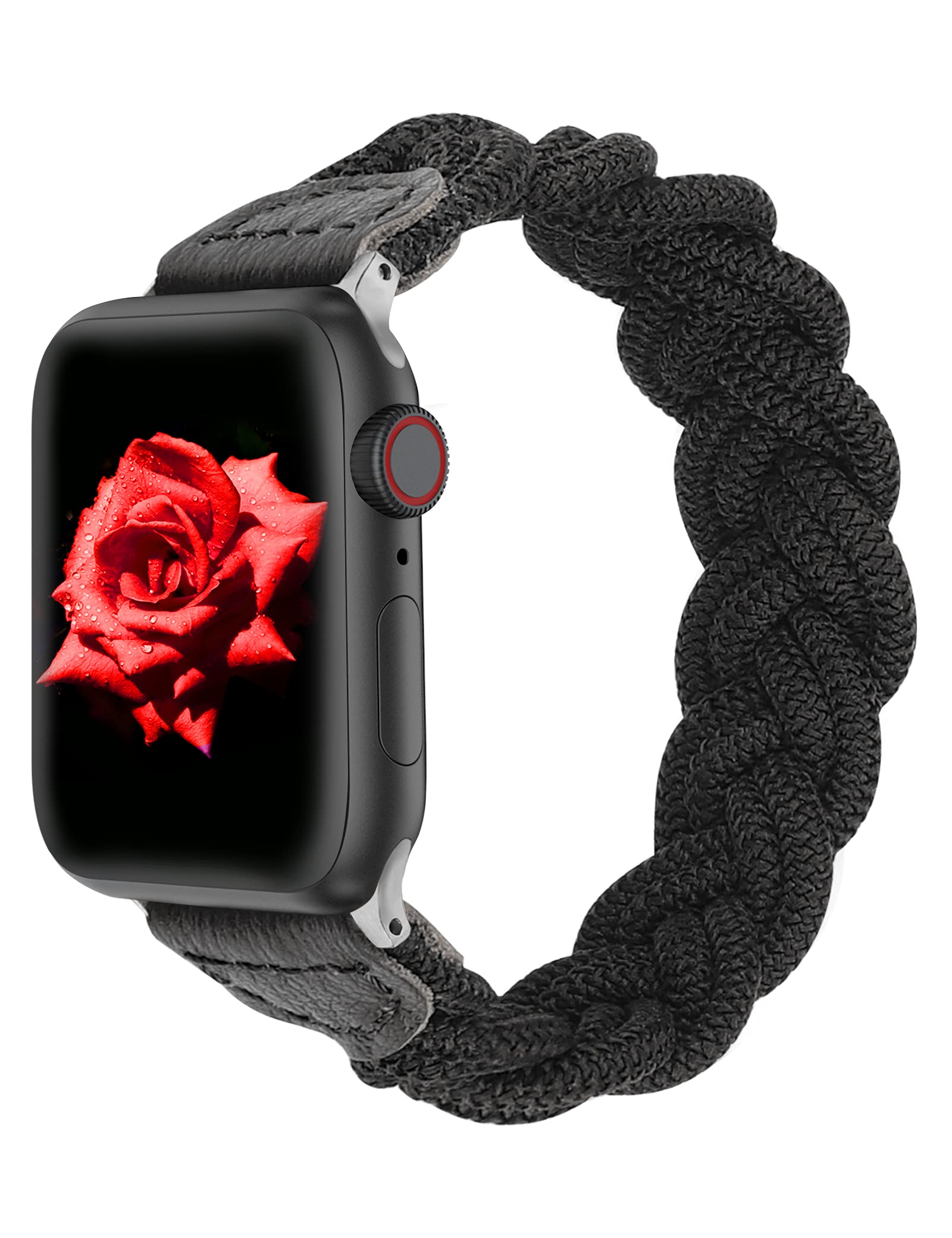 Stretchy Braided Solo Loop Band for Apple Watch 38mm 40mm 41mm 42mm 44mm 45mm 46mm 49mm - Comfortable Elastic Woven Strap Compatible with iWatch Series 10/9/8/Ultra/SE/7/6/5/4/3/2/1 - Perfect for Workouts, Running & Everyday Wear