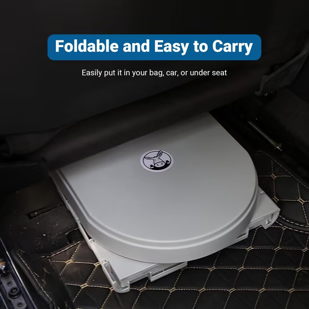 Portable Camping Toilet for Adults - XL Folding Travel Toilet with Lid & Waste Bags - Emergency, Outdoor, Car & Truck Use - Ideal for Camping, Hiking, Road Trips & RV Adventures