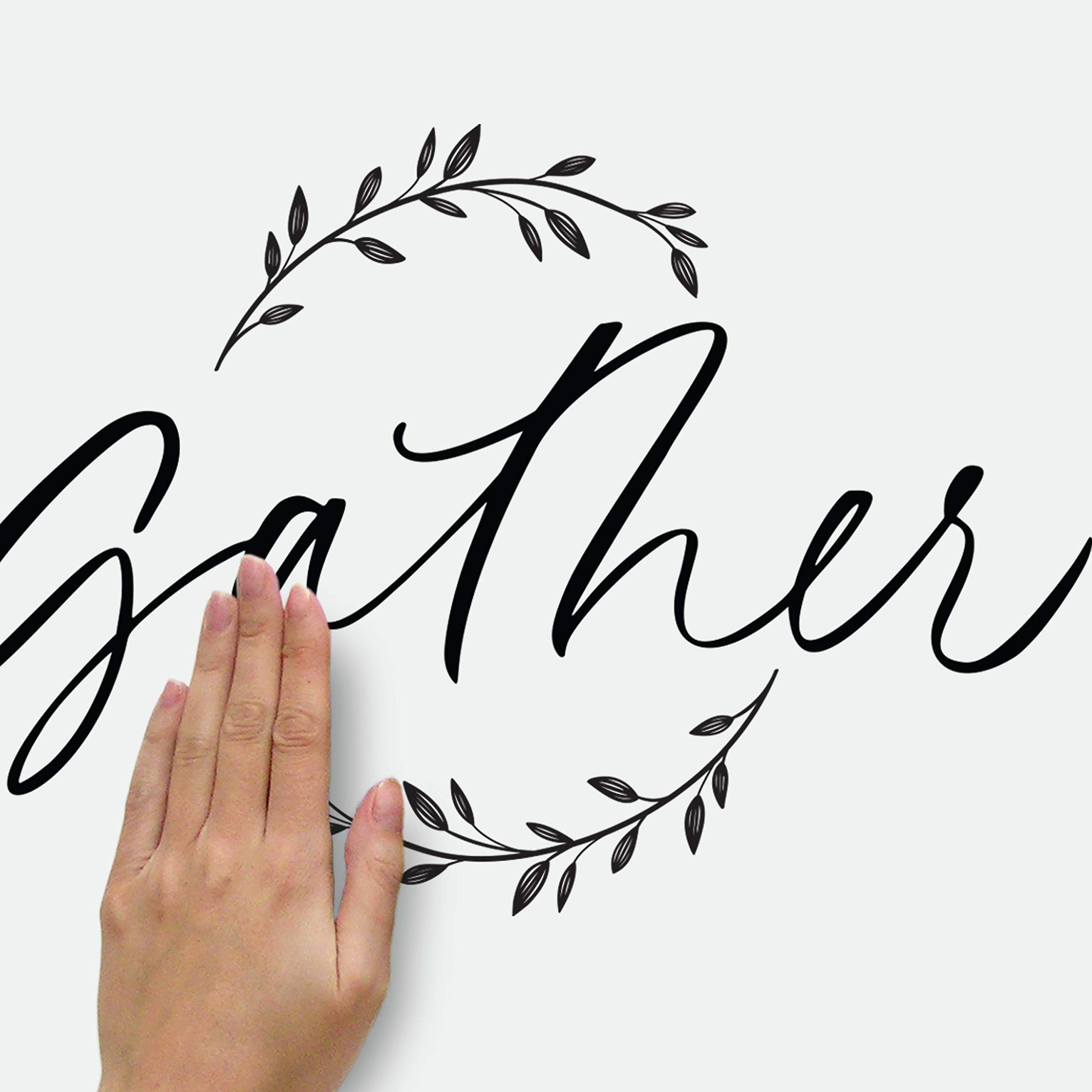 Farmhouse Gather Peel and Stick Wall Decals - Black | Removable Wall Stickers for Home Decor | Perfect for Living Room, Bedroom, Nursery & Office