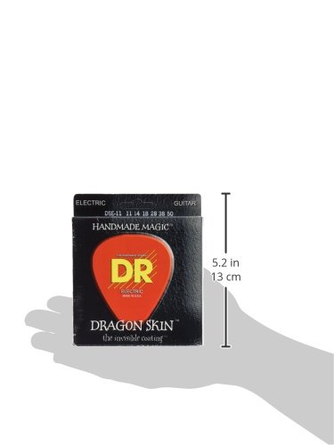 DR Strings Dragon Skin Electric Heavy Guitar Strings (DSE11) - Perfect for Rock, Metal & High-Gain Performances