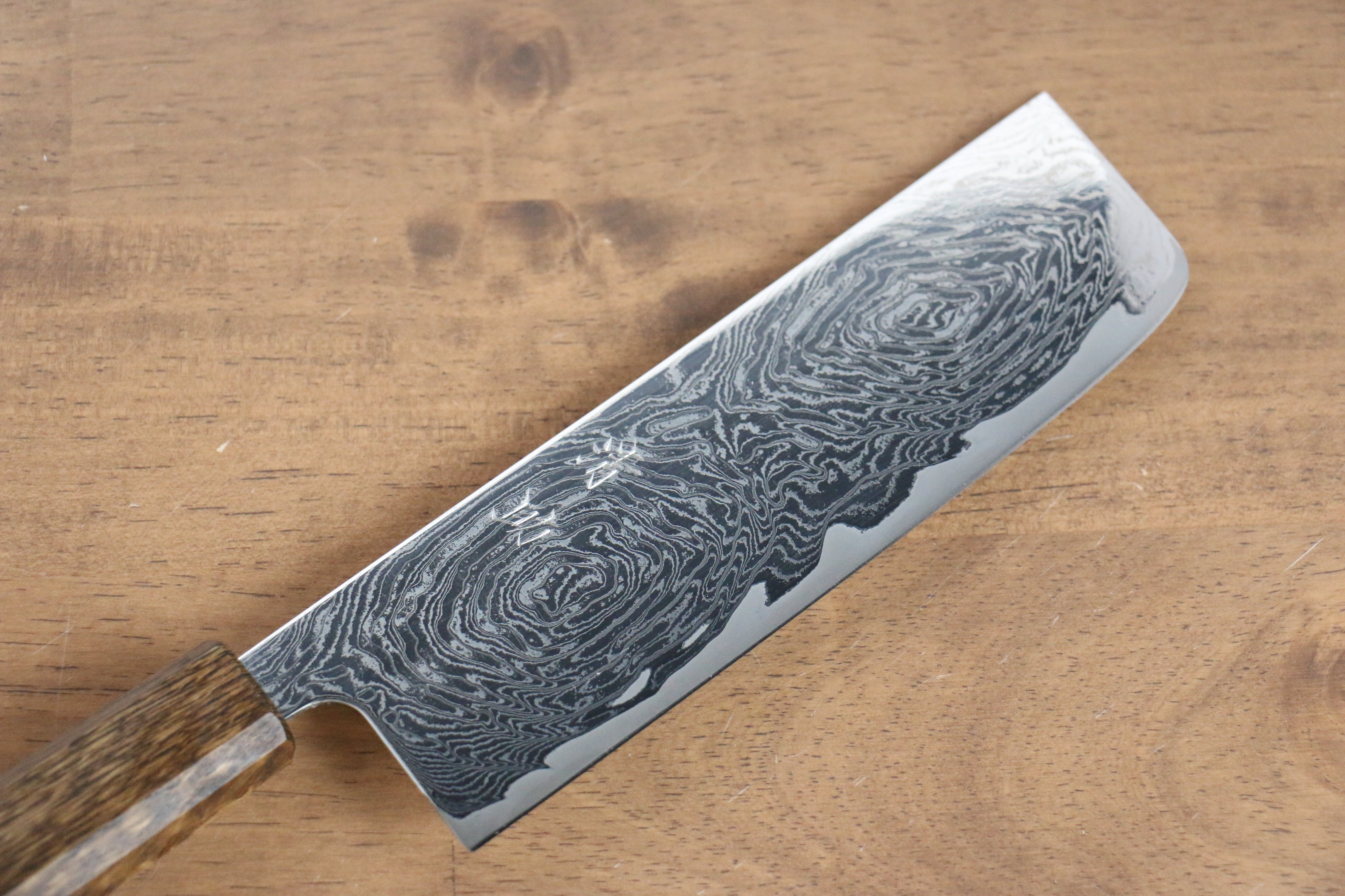 Premium Seisuke Nami AUS10 Damascus Nakiri Knife 170mm - Japanese Mirrored Finish with Oak Handle - Perfect for Sushi, Vegetables & Precision Cutting