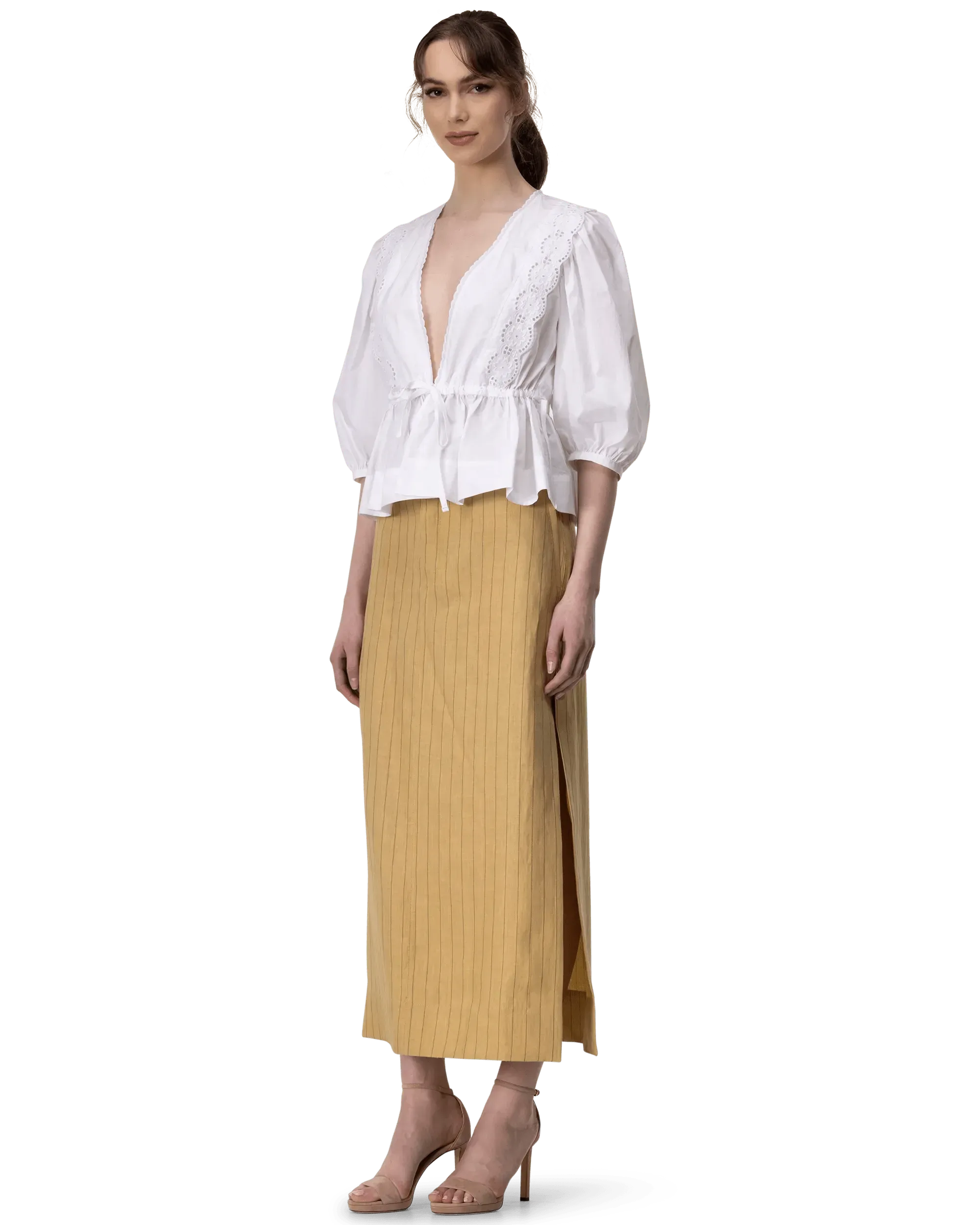 Elegant Eyelet Embroidered Wrap Blouse for Women - Boho Chic Floral Lace Top - Perfect for Summer Outfits, Beach Vacations & Date Nights
