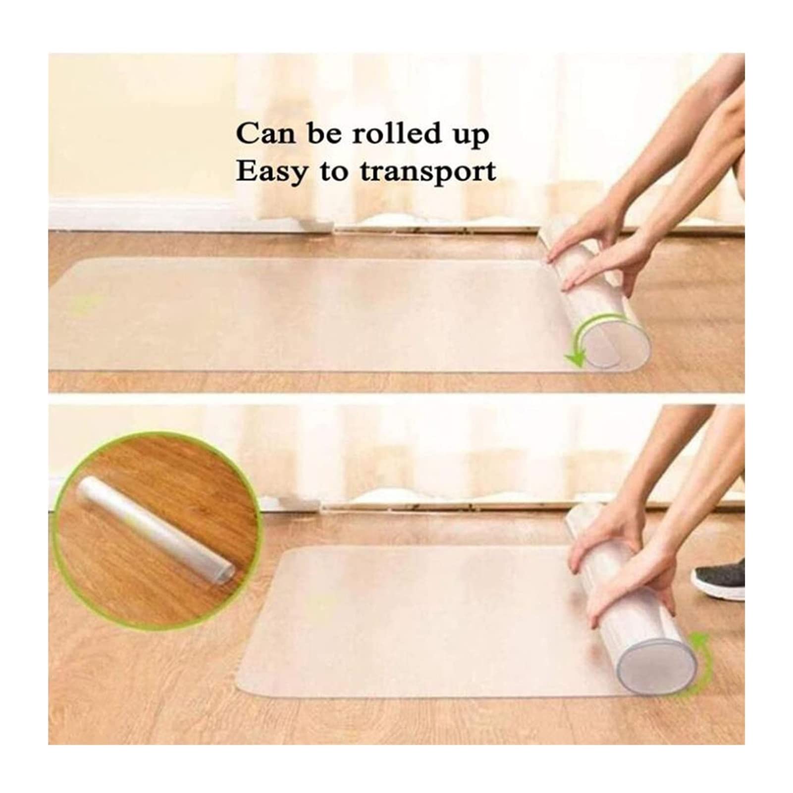 Clear PVC Chair Mat for Hardwood Floors - 1.5mm Thick Protective Desk & Dining Room Floor Mat - Cuttable Plastic Runner Rug for Kitchen, Office, Cycling Bike & Table Chairs (60/80/90/100/120cm Wide, 100-600cm Length) - Perfect for Home Office, Dining Areas & Floor Protection