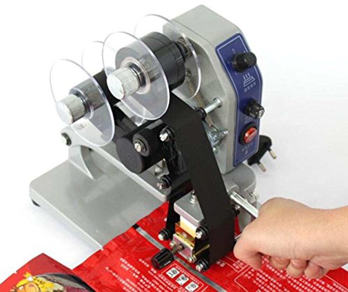 DY-8 Hot Stamp Date Coding Machine - 220V 60W Direct Thermal Label Printer with Date Ribbon for Food Packaging, Expiration Dating & Product Labeling - Industrial Grade Date Stamp Equipment for Manufacturing & Logistics