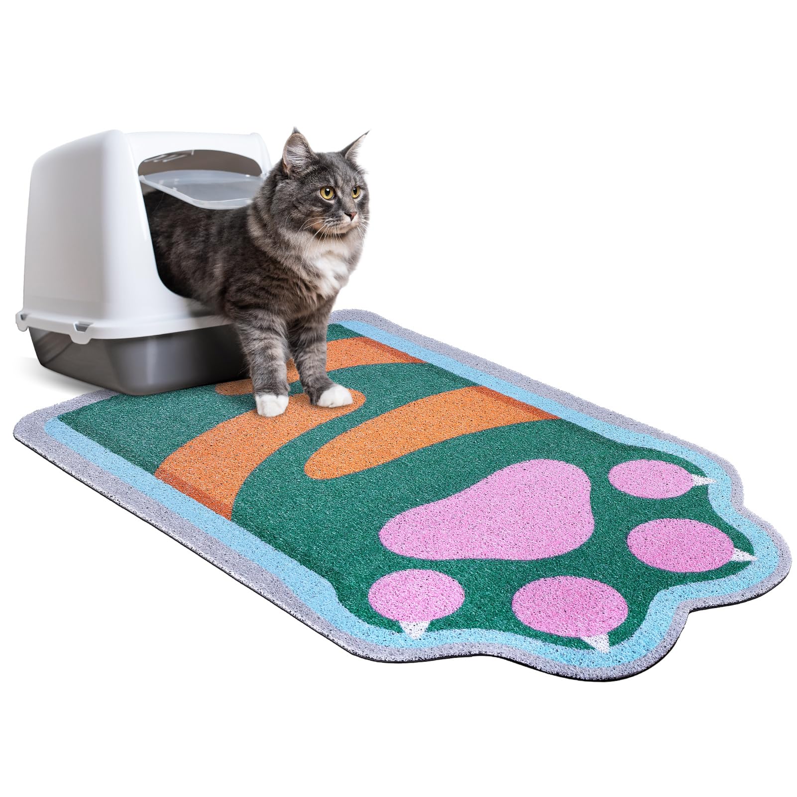 Premium Non-Slip Cat Litter Mat - Large Size, Soft & Easy to Clean | Unicorn Design Litter Trapping Mat for Kitty | Perfect for Litter Box, Food Bowls & High Traffic Areas | Durable Cat Products for Home Use
