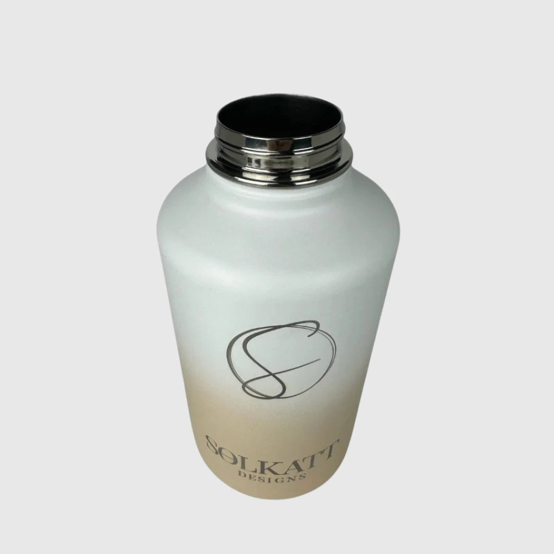 Pastel Beige Insulated Water Bottle 64oz (1.9L) Stainless Steel - Keeps Drinks Cold for 24 Hours & Hot for 12 Hours - Perfect for Hiking, Gym, Office & Outdoor Activities
