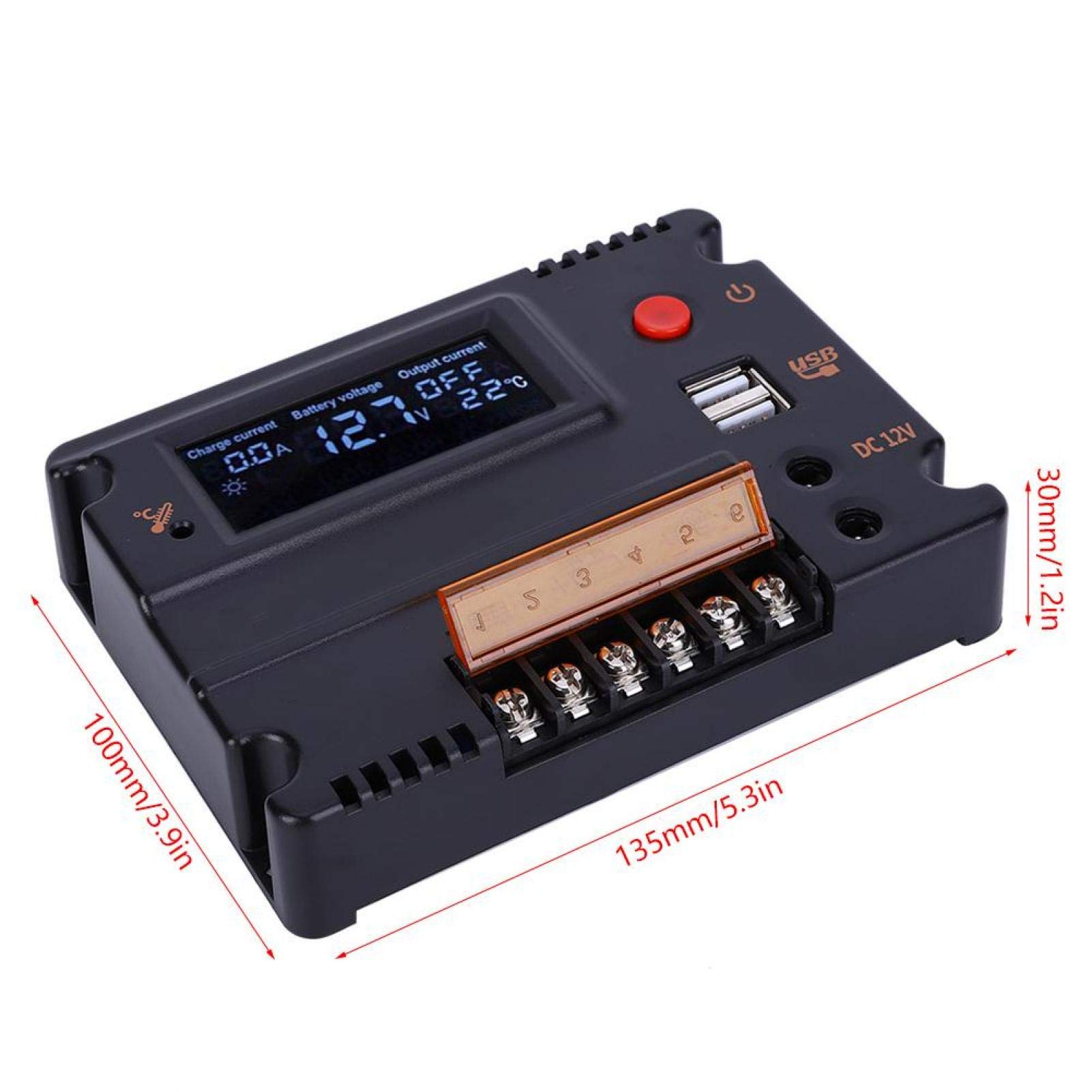 Solar Charge Controller for Lithium Battery - 12V/24V MPPT Intelligent Solar Panel Regulator for Home & Outdoor Use - Perfect for RV, Boat, Off-Grid Power Systems